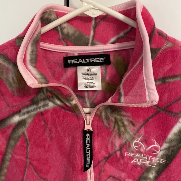 Realtree 1/4 zip fleece, pink camo, size s (4/6) - Picture 5 of 7